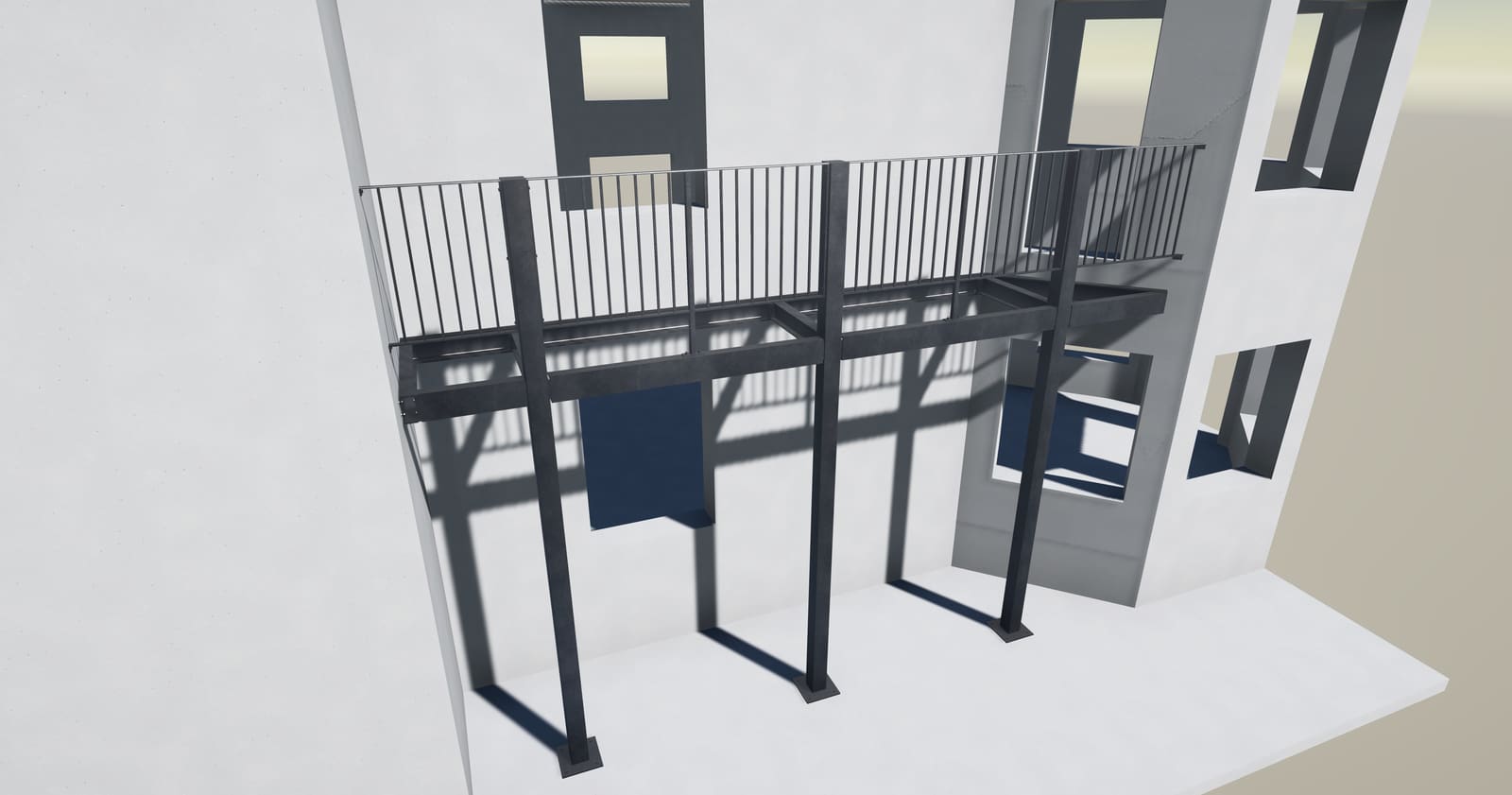 Structural steel balcony frame detailed by Marlex Projects