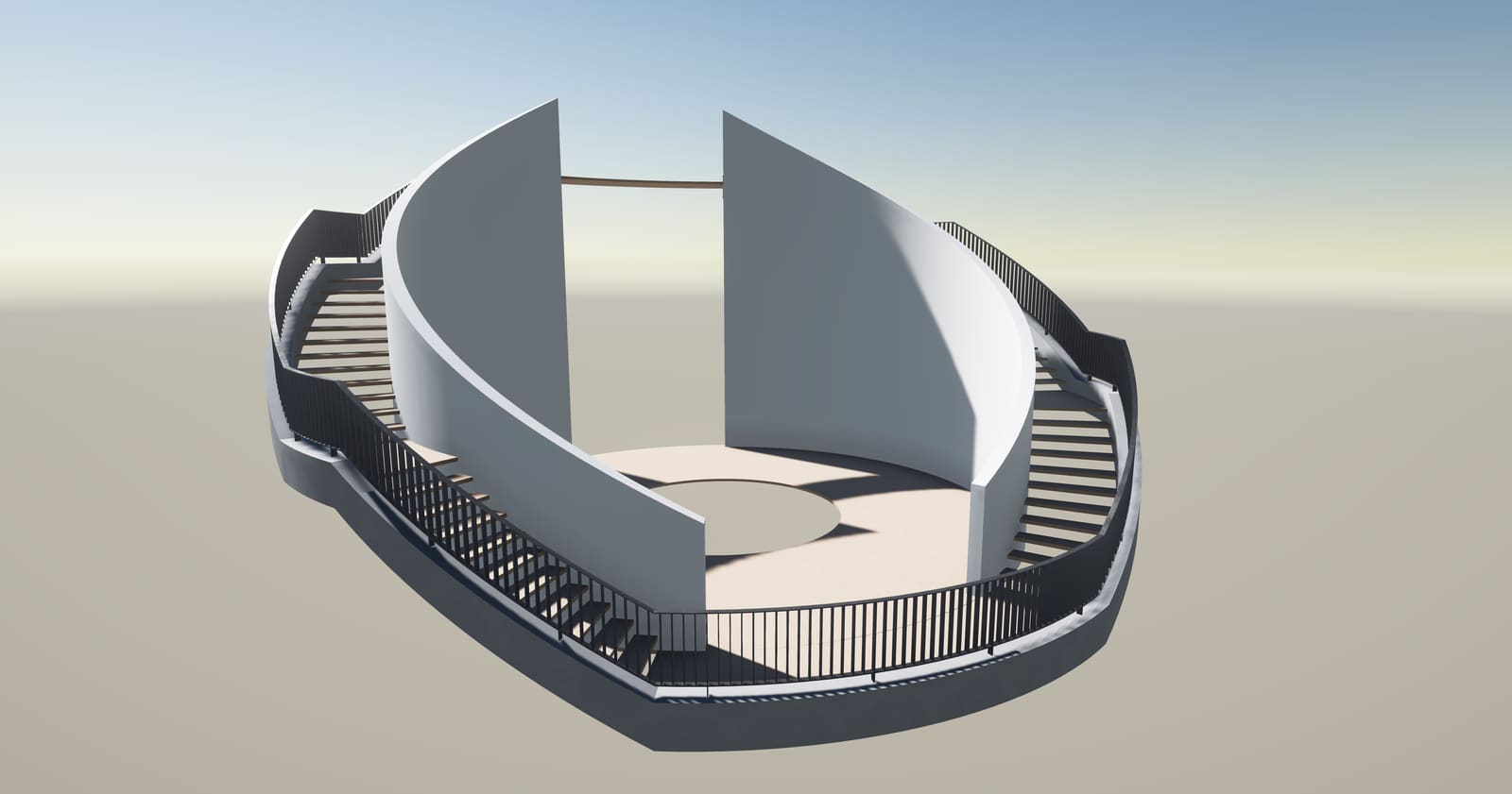 Helical steel balustrade designed by Marlex Projects