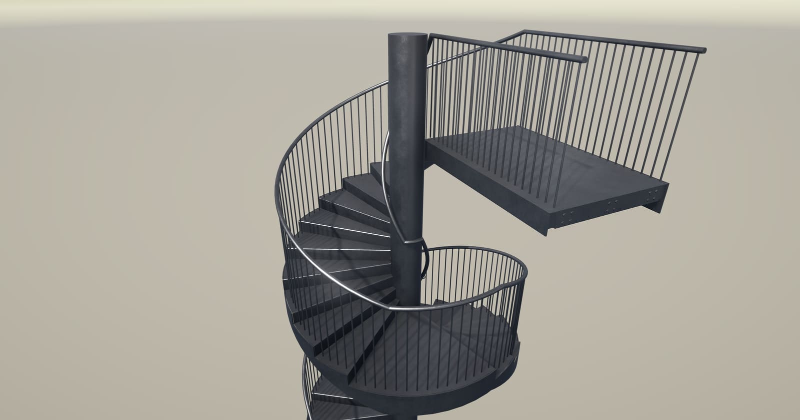 3D modelled spiral staircase in Tekla Structures